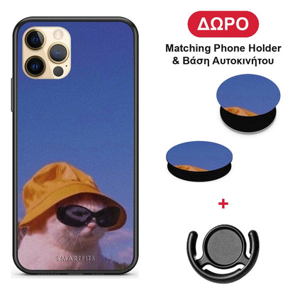 Cat Diva - iPhone 12 Pro θήκη + Δώρο Phone Holder & Βάση Αυτοκινήτου