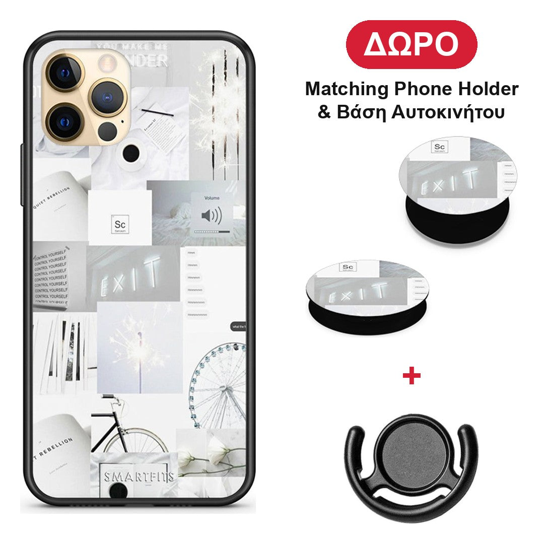 Collage Make Me Wonder - iPhone 12 Pro θήκη + Δώρο Phone Holder & Βάση Αυτοκινήτου
