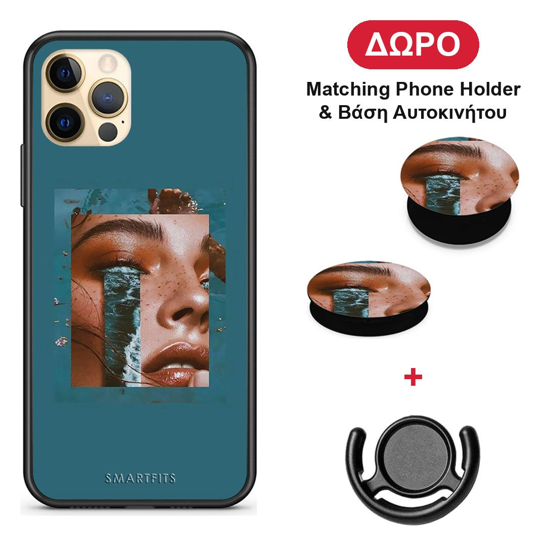 Cry An Ocean - iPhone 12 Pro θήκη + Δώρο Phone Holder & Βάση Αυτοκινήτου
