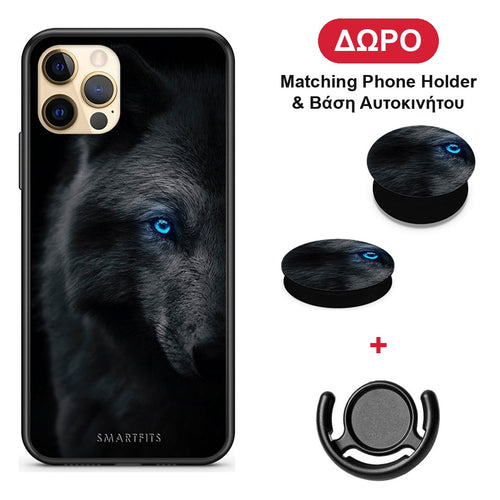 Dark Wolf - iPhone 12 Pro θήκη + Δώρο Phone Holder & Βάση Αυτοκινήτου