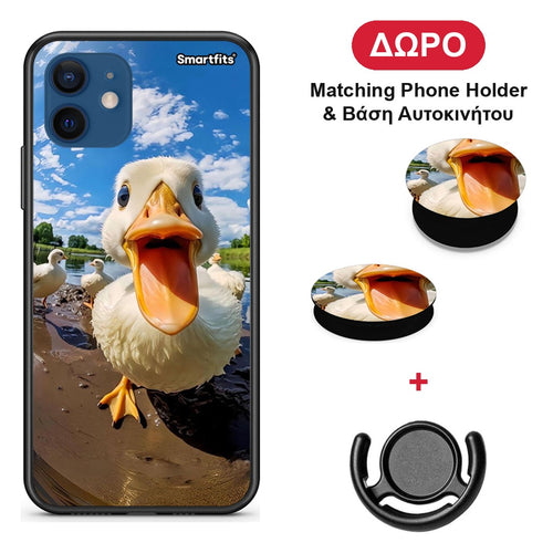 Duck Face - iPhone 12 Pro θήκη + Δώρο Phone Holder & Βάση Αυτοκινήτου