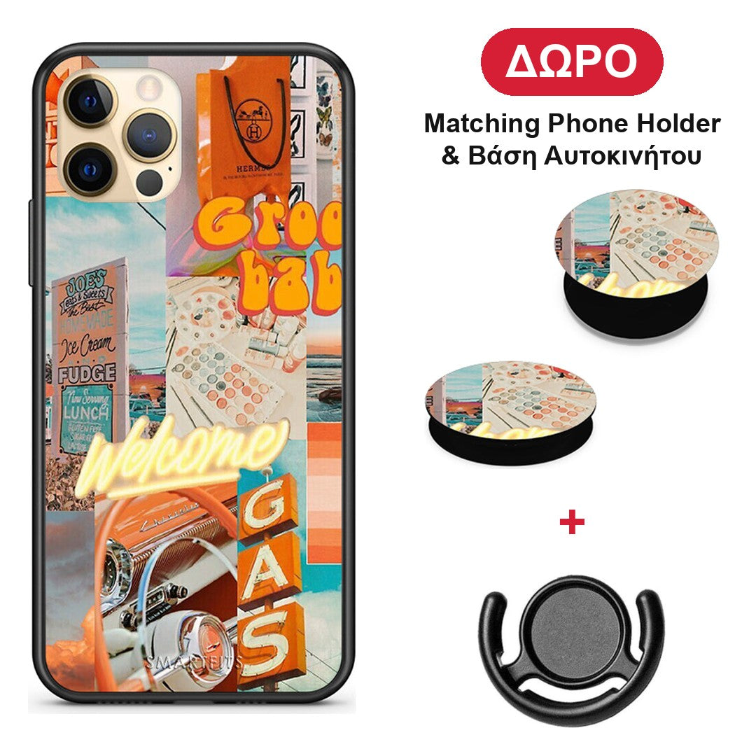 Groovy Babe - iPhone 12 Pro θήκη + Δώρο Phone Holder & Βάση Αυτοκινήτου