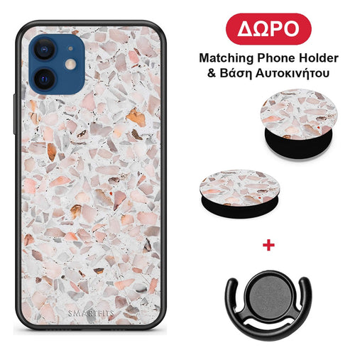 Marble Terrazzo - iPhone 12 Pro θήκη + Δώρο Phone Holder & Βάση Αυτοκινήτου