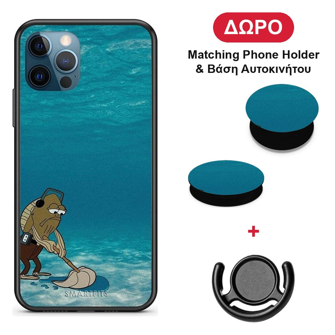 Clean The Ocean - iPhone 12 Pro Max θήκη + Δώρο Phone Holder & Βάση Αυτοκινήτου