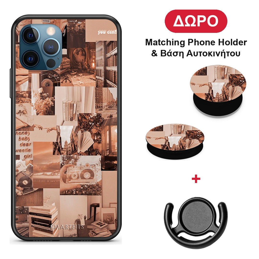 Collage You Can - iPhone 12 Pro Max θήκη + Δώρο Phone Holder & Βάση Αυτοκινήτου
