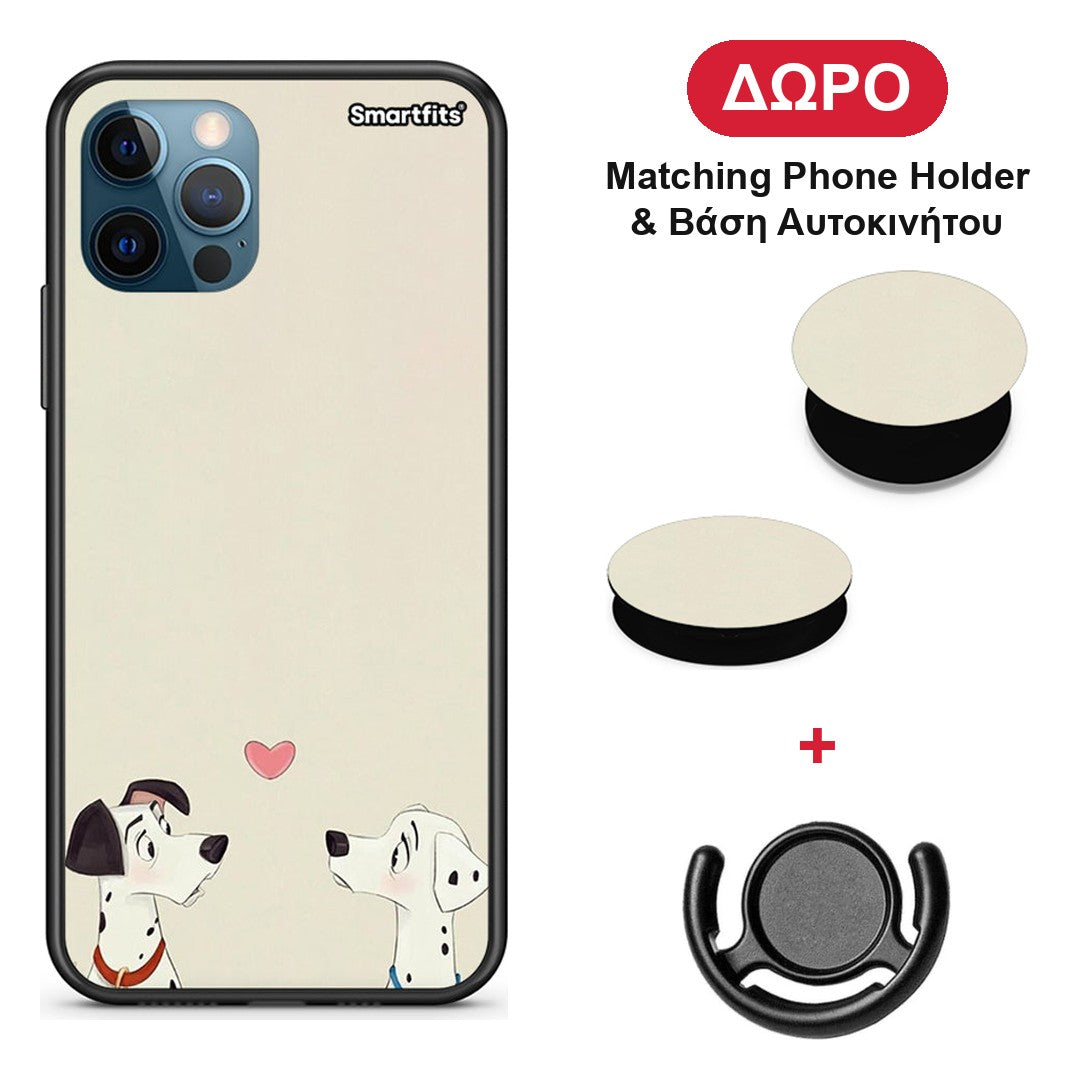 Dalmatians Love - iPhone 12 Pro Max θήκη + Δώρο Phone Holder & Βάση Αυτοκινήτου