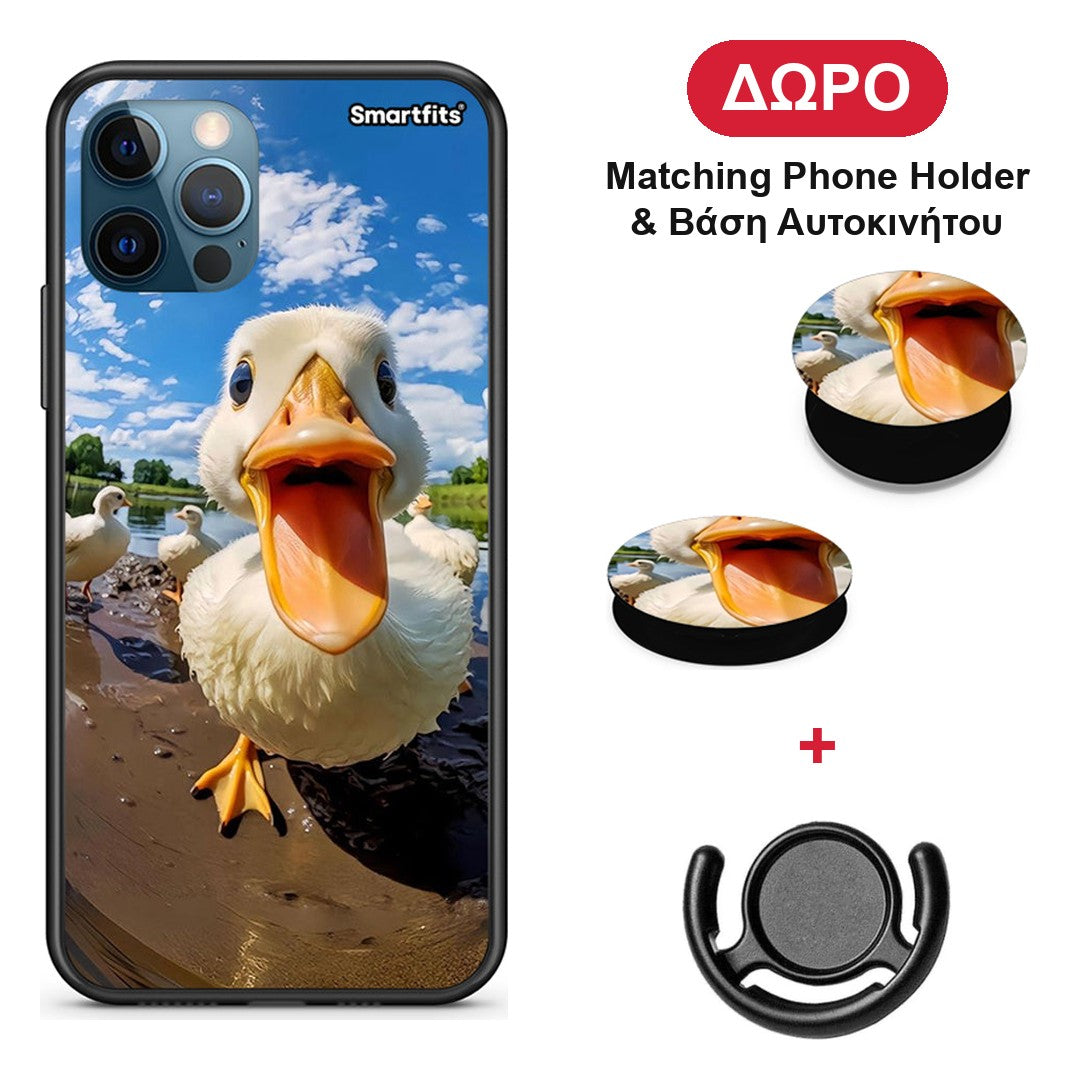 Duck Face - iPhone 12 Pro Max θήκη + Δώρο Phone Holder & Βάση Αυτοκινήτου