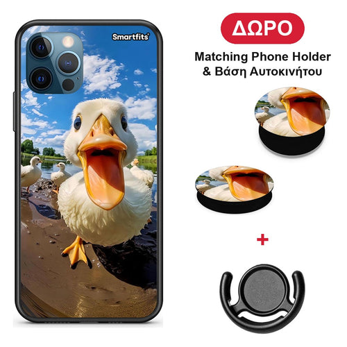 Duck Face - iPhone 12 Pro Max θήκη + Δώρο Phone Holder & Βάση Αυτοκινήτου