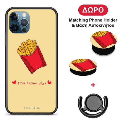 Fries Before Guys - iPhone 12 Pro Max θήκη + Δώρο Phone Holder & Βάση Αυτοκινήτου