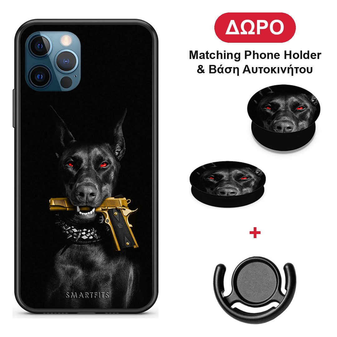 Golden Gun - iPhone 12 Pro Max θήκη + Δώρο Phone Holder & Βάση Αυτοκινήτου