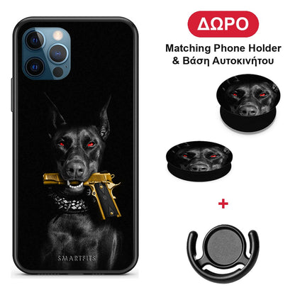 Golden Gun - iPhone 12 Pro Max θήκη + Δώρο Phone Holder & Βάση Αυτοκινήτου
