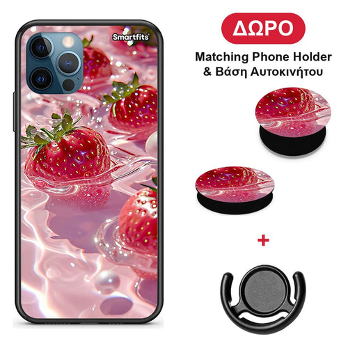 Juicy Strawberries - iPhone 12 Pro Max θήκη + Δώρο Phone Holder & Βάση Αυτοκινήτου