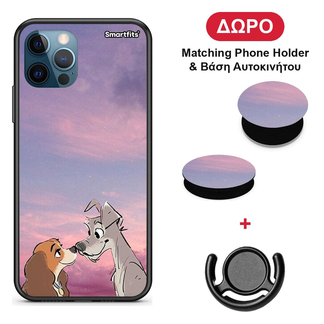 Lady And Tramp - iPhone 12 Pro Max θήκη + Δώρο Phone Holder & Βάση Αυτοκινήτου