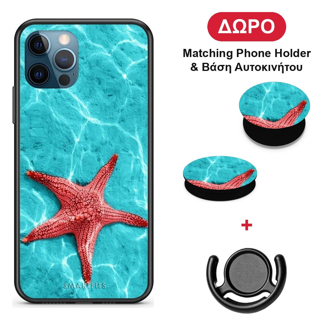 Red Starfish - iPhone 12 Pro Max θήκη + Δώρο Phone Holder & Βάση Αυτοκινήτου