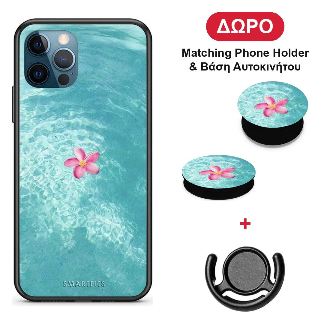 Water Flower - iPhone 12 Pro Max θήκη + Δώρο Phone Holder & Βάση Αυτοκινήτου