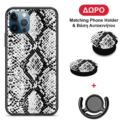 Animal White Snake - iPhone 12 Pro Max θήκη + Δώρο Phone Holder & Βάση Αυτοκινήτου