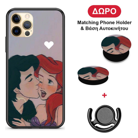Mermaid Couple - iPhone 12 Pro θήκη + Δώρο Phone Holder & Βάση Αυτοκινήτου