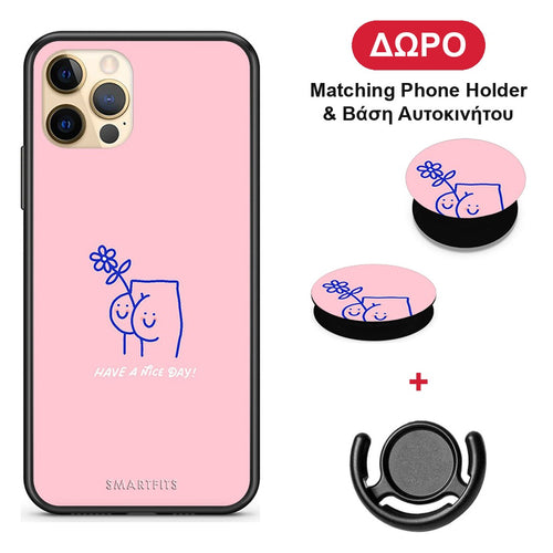 Nice Day - iPhone 12 Pro θήκη + Δώρο Phone Holder & Βάση Αυτοκινήτου