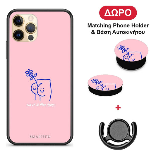 Nice Day - iPhone 12 Pro θήκη + Δώρο Phone Holder & Βάση Αυτοκινήτου
