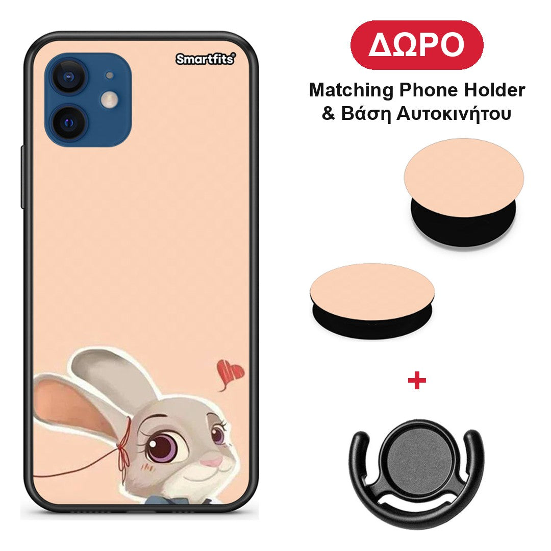 Nick Wilde And Judy Hopps Love 2 - iPhone 12 Pro θήκη + Δώρο Phone Holder & Βάση Αυτοκινήτου