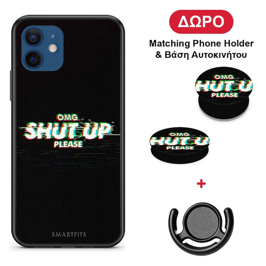OMG ShutUp - iPhone 12 Pro θήκη + Δώρο Phone Holder & Βάση Αυτοκινήτου