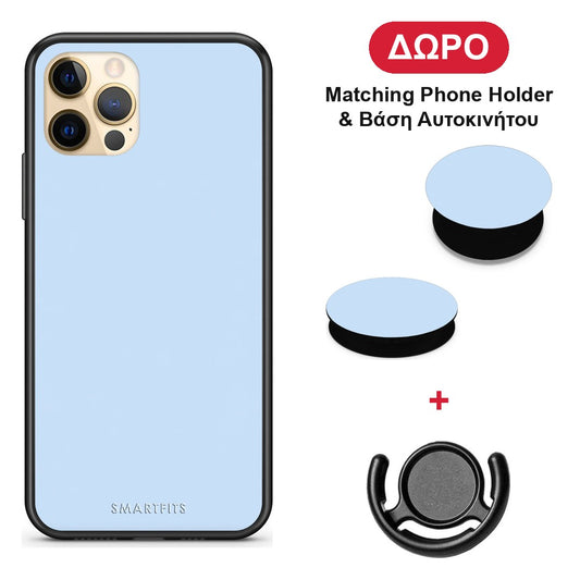 Powder Blue - iPhone 12 Pro θήκη + Δώρο Phone Holder & Βάση Αυτοκινήτου