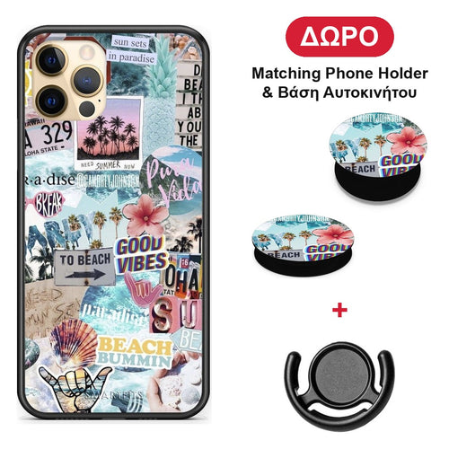 Summer Vibes - iPhone 12 Pro θήκη + Δώρο Phone Holder & Βάση Αυτοκινήτου