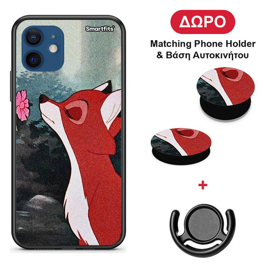Tod And Vixey Love 2 - iPhone 12 Pro θήκη + Δώρο Phone Holder & Βάση Αυτοκινήτου