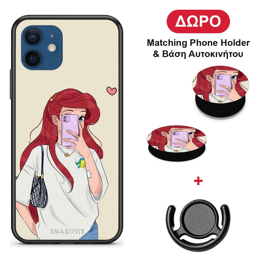 Walking Mermaid - iPhone 12 Pro θήκη + Δώρο Phone Holder & Βάση Αυτοκινήτου