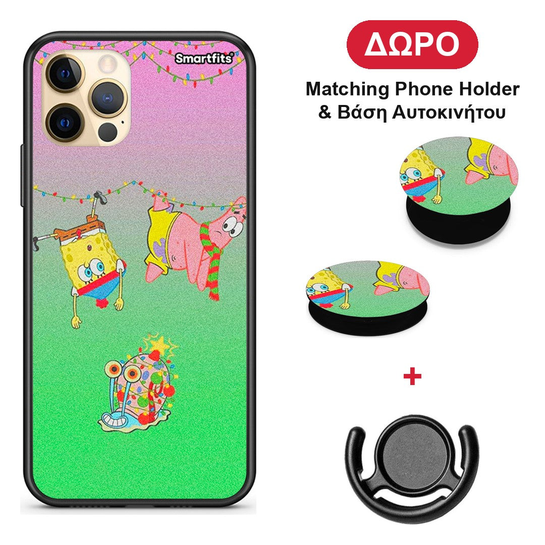 Xmas Lights - iPhone 12 Pro θήκη + Δώρο Phone Holder & Βάση Αυτοκινήτου