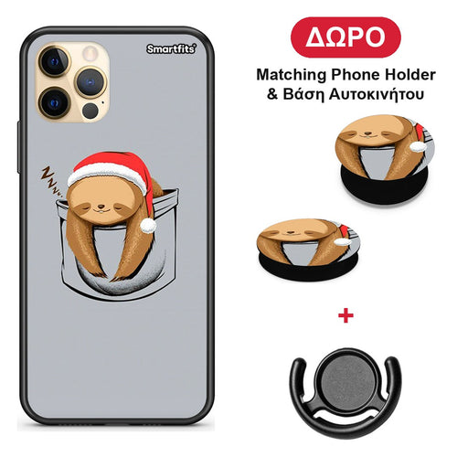Xmas Zzzz - iPhone 12 Pro θήκη + Δώρο Phone Holder & Βάση Αυτοκινήτου