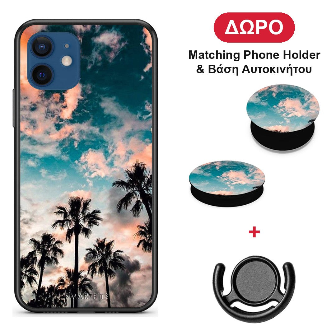 Summer Sky - iPhone 12 θήκη + Δώρο Phone Holder & Βάση Αυτοκινήτου