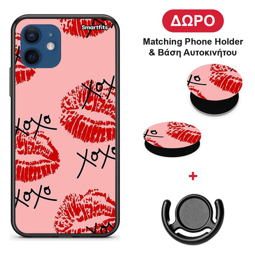 XOXO Lips - iPhone 12 θήκη + Δώρο Phone Holder & Βάση Αυτοκινήτου