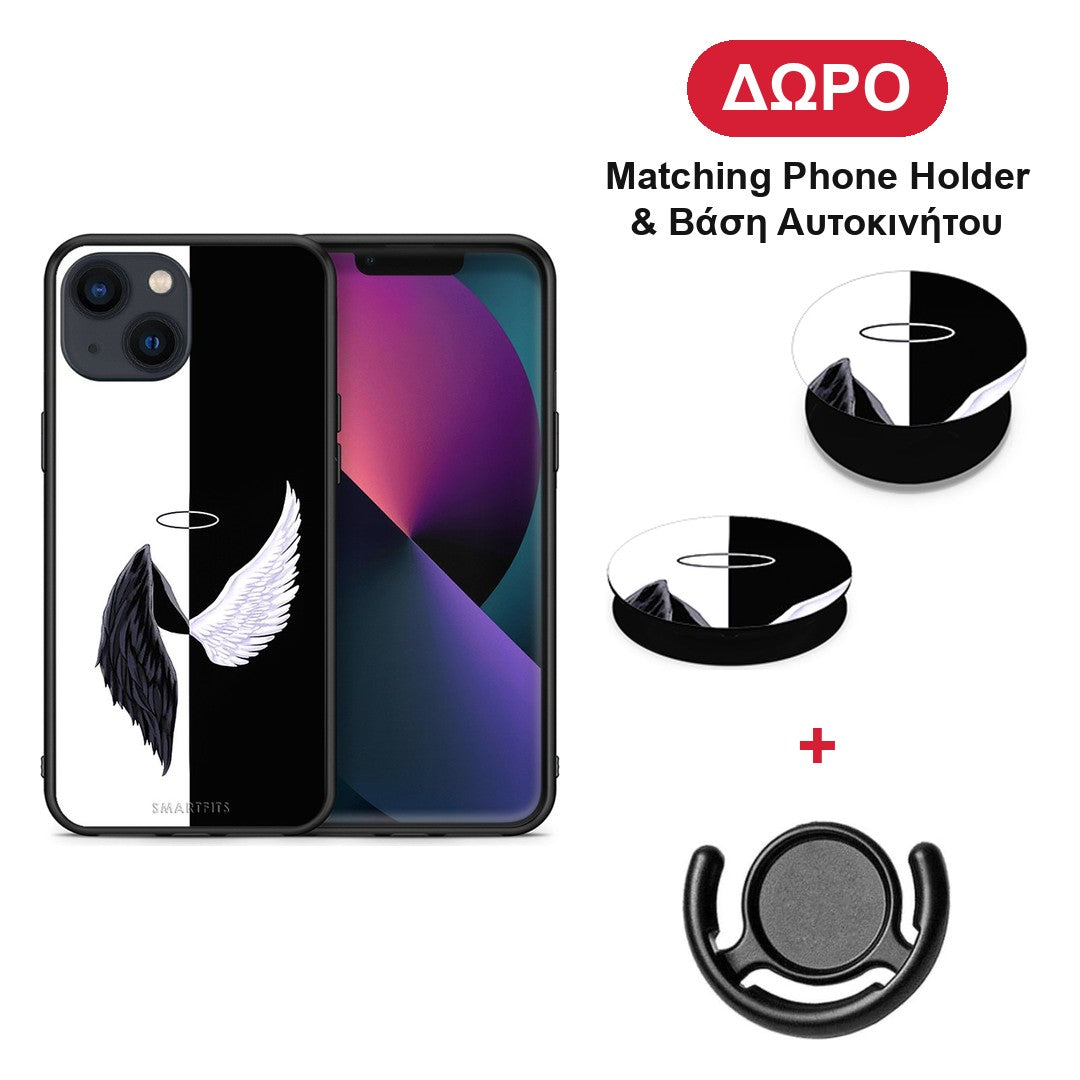 Angels Demons - iPhone 13 θήκη + Δώρο Phone Holder & Βάση Αυτοκινήτου