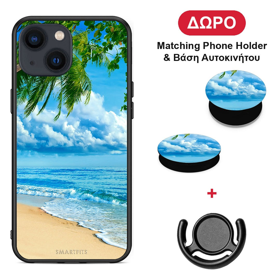 Beautiful Beach - iPhone 13 θήκη + Δώρο Phone Holder & Βάση Αυτοκινήτου