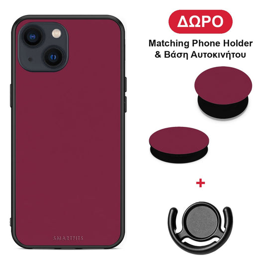 Burgundy - iPhone 13 θήκη + Δώρο Phone Holder & Βάση Αυτοκινήτου