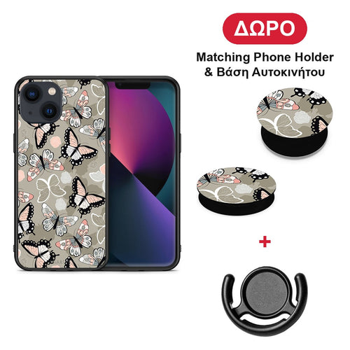 Boho Butterflies - iPhone 13 θήκη + Δώρο Phone Holder & Βάση Αυτοκινήτου