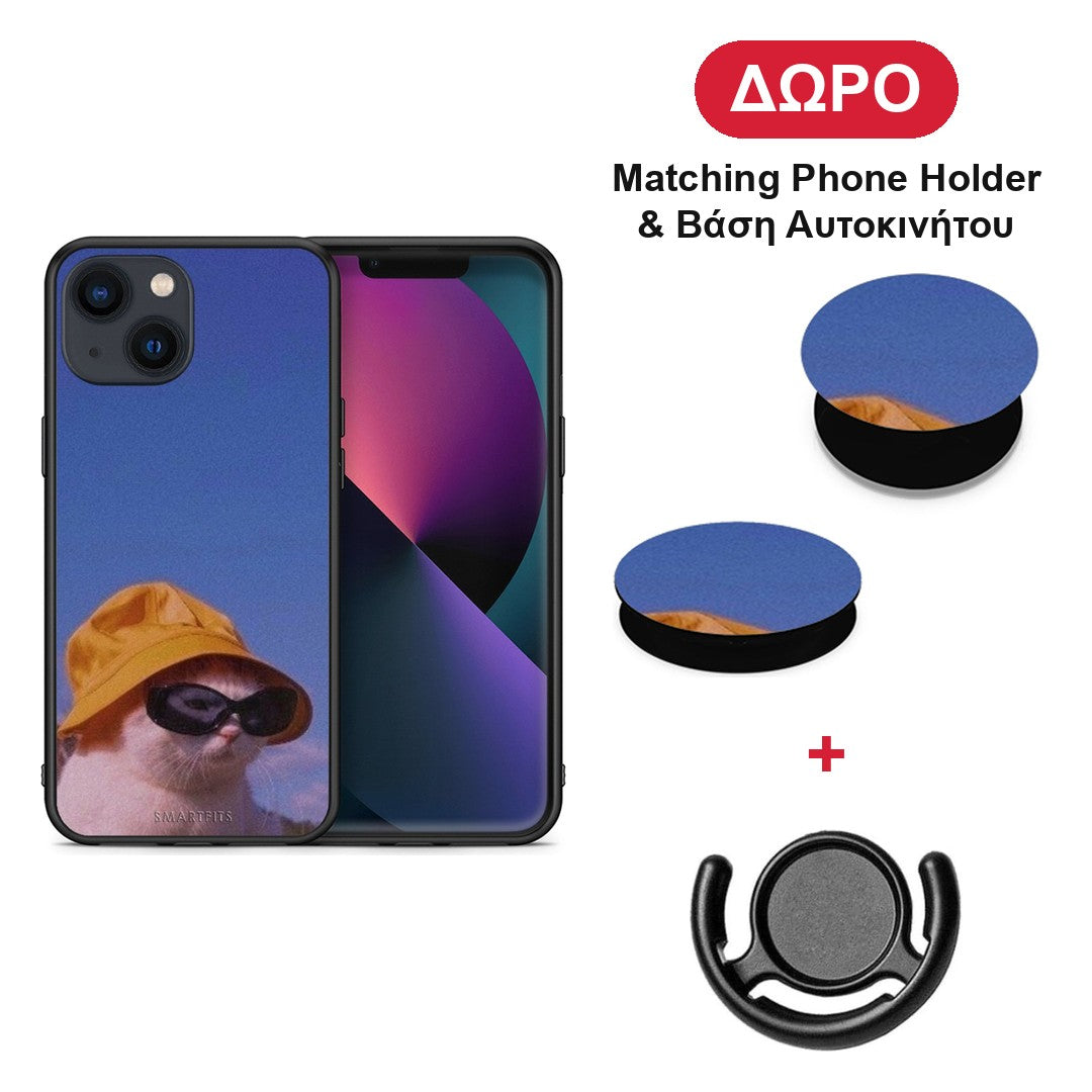 Cat Diva - iPhone 13 θήκη + Δώρο Phone Holder & Βάση Αυτοκινήτου