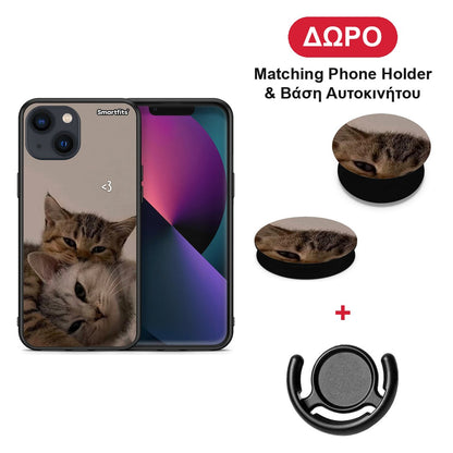 Cats In Love - iPhone 13 θήκη + Δώρο Phone Holder & Βάση Αυτοκινήτου