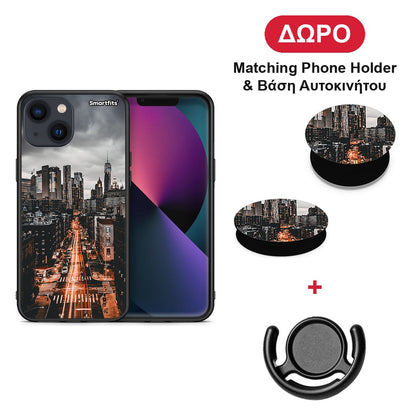 City Lights - iPhone 13 θήκη + Δώρο Phone Holder & Βάση Αυτοκινήτου