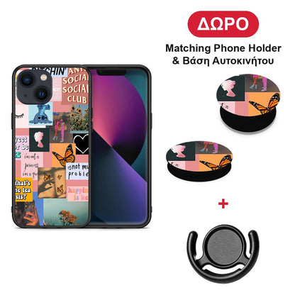 Collage Bitchin - iPhone 13 θήκη + Δώρο Phone Holder & Βάση Αυτοκινήτου