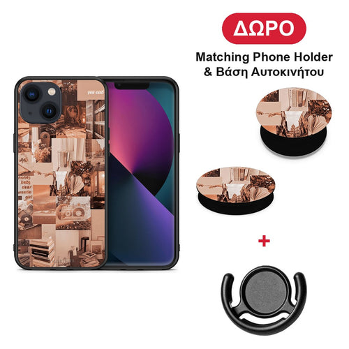Collage You Can - iPhone 13 θήκη + Δώρο Phone Holder & Βάση Αυτοκινήτου