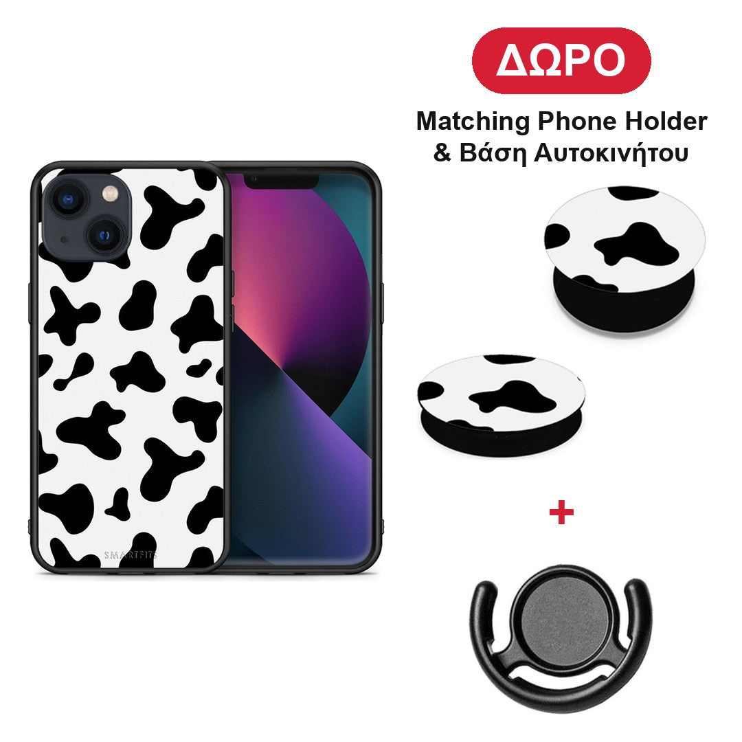 Cow Print - iPhone 13 θήκη + Δώρο Phone Holder & Βάση Αυτοκινήτου