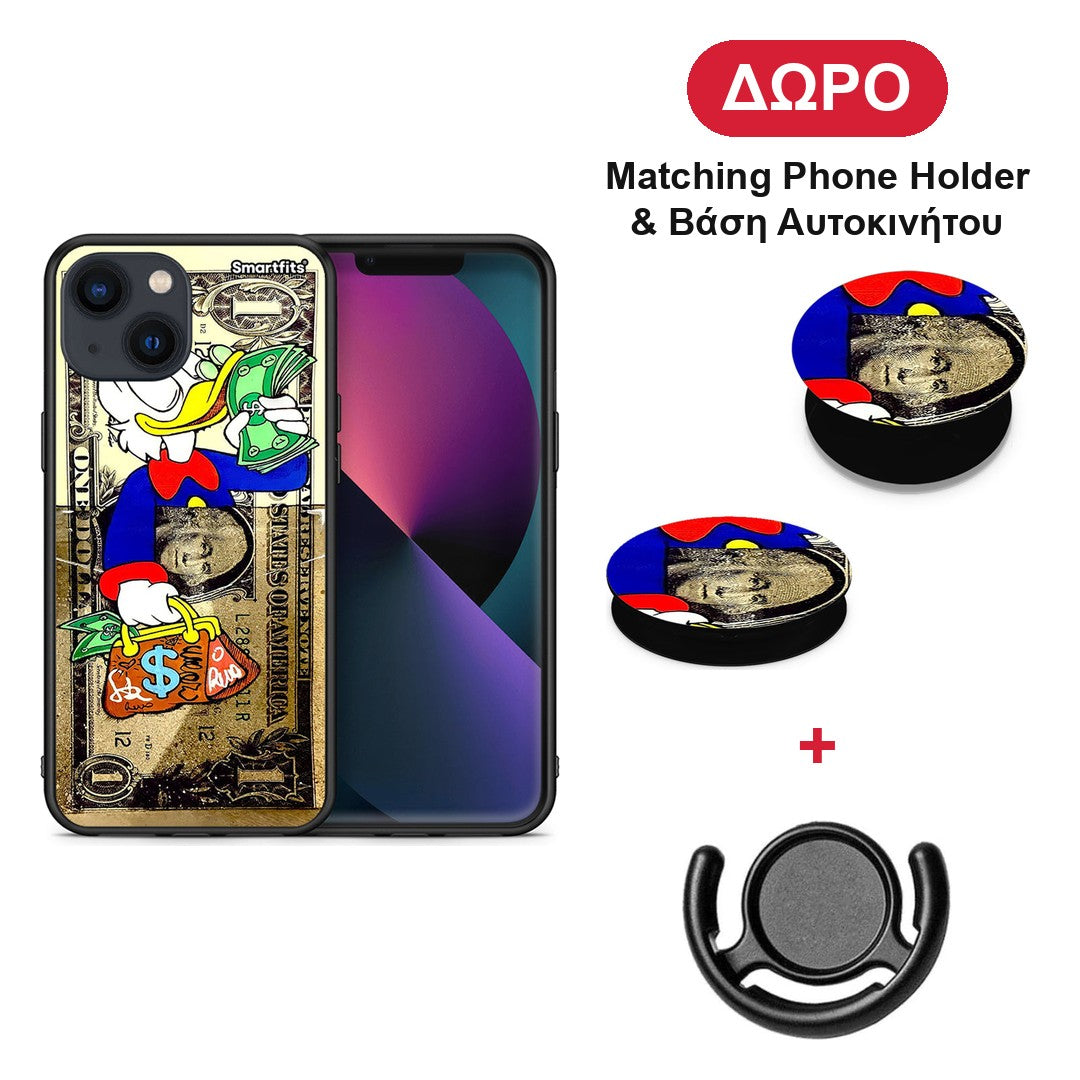 Duck Money - iPhone 13 θήκη + Δώρο Phone Holder & Βάση Αυτοκινήτου