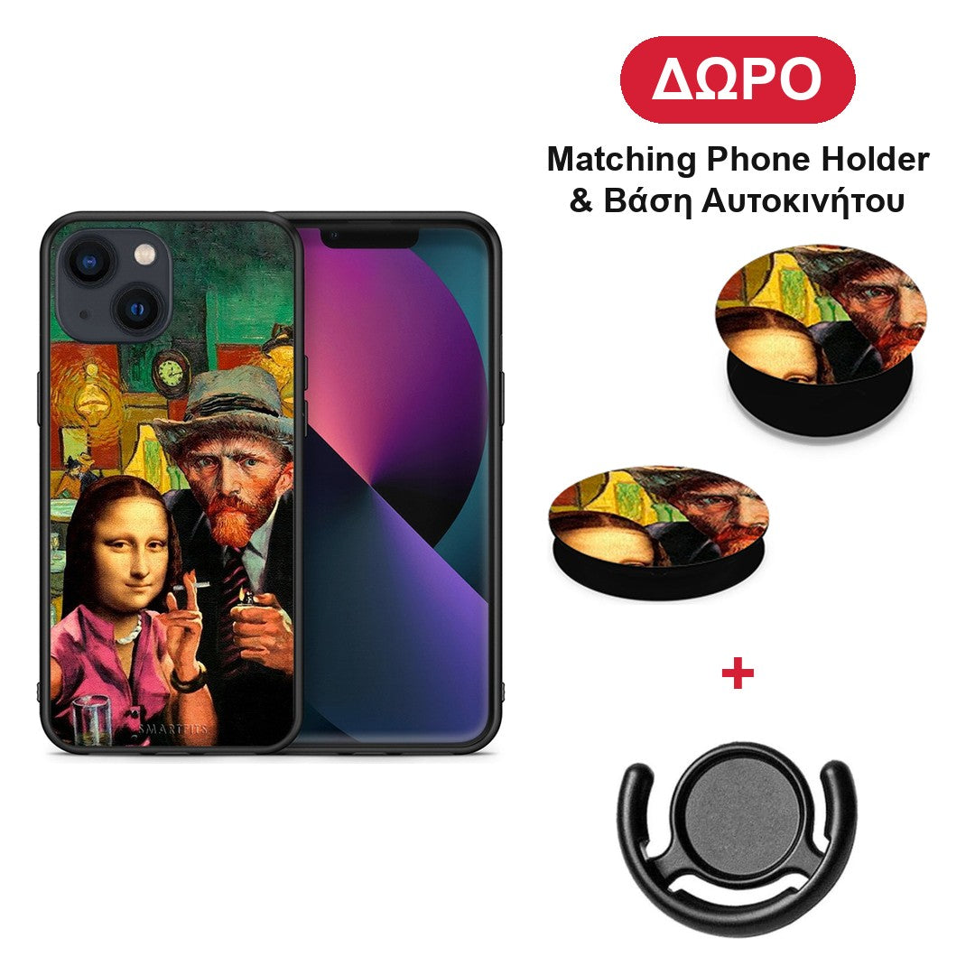 Funny Art - iPhone 13 θήκη + Δώρο Phone Holder & Βάση Αυτοκινήτου