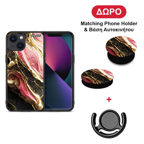 Glamorous Pink Marble - iPhone 13 θήκη + Δώρο Phone Holder & Βάση Αυτοκινήτου