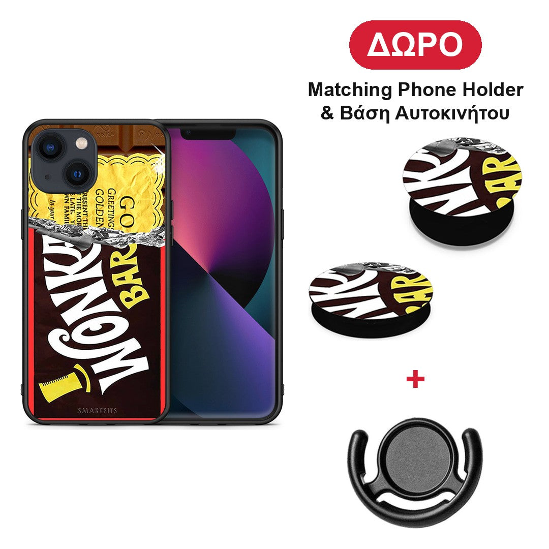 Golden Ticket - iPhone 13 θήκη + Δώρο Phone Holder & Βάση Αυτοκινήτου