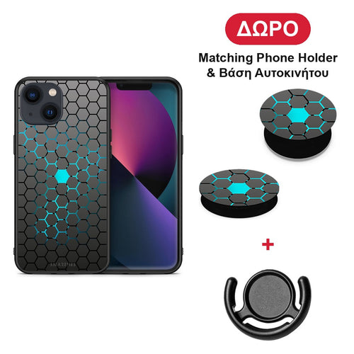 Geometric Hexagonal - iPhone 13 θήκη + Δώρο Phone Holder & Βάση Αυτοκινήτου