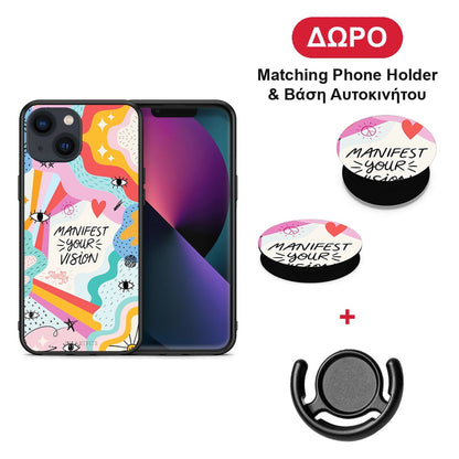 Manifest Your Vision - iPhone 13 θήκη + Δώρο Phone Holder & Βάση Αυτοκινήτου