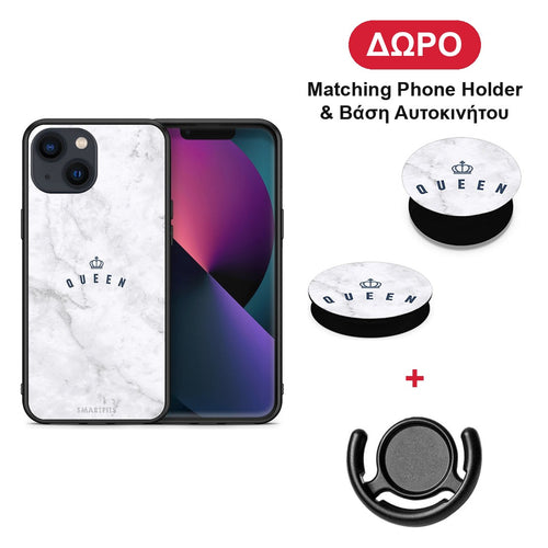 Marble Queen - iPhone 13 θήκη + Δώρο Phone Holder & Βάση Αυτοκινήτου